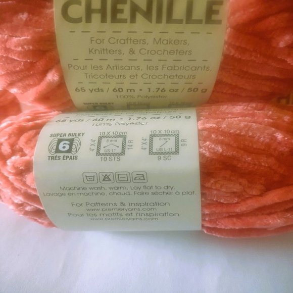 NWT Just Chenille Yarn Salmon Lot of 4 skeins - Picture 3 of 4